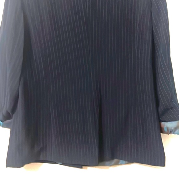 Mary McFadden Womens Size 16 Navy Blue Pinstripes 3 Button Suit Jacket Lined NEW - Picture 5 of 10